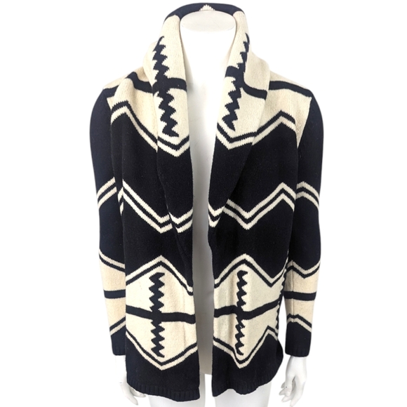 Vintage Ralph Lauren Western Cardigan Wool Sweater Womens Petite Medium Black - Picture 1 of 14